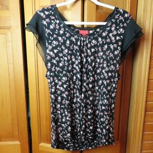 Floral Flutter Sleeve Top